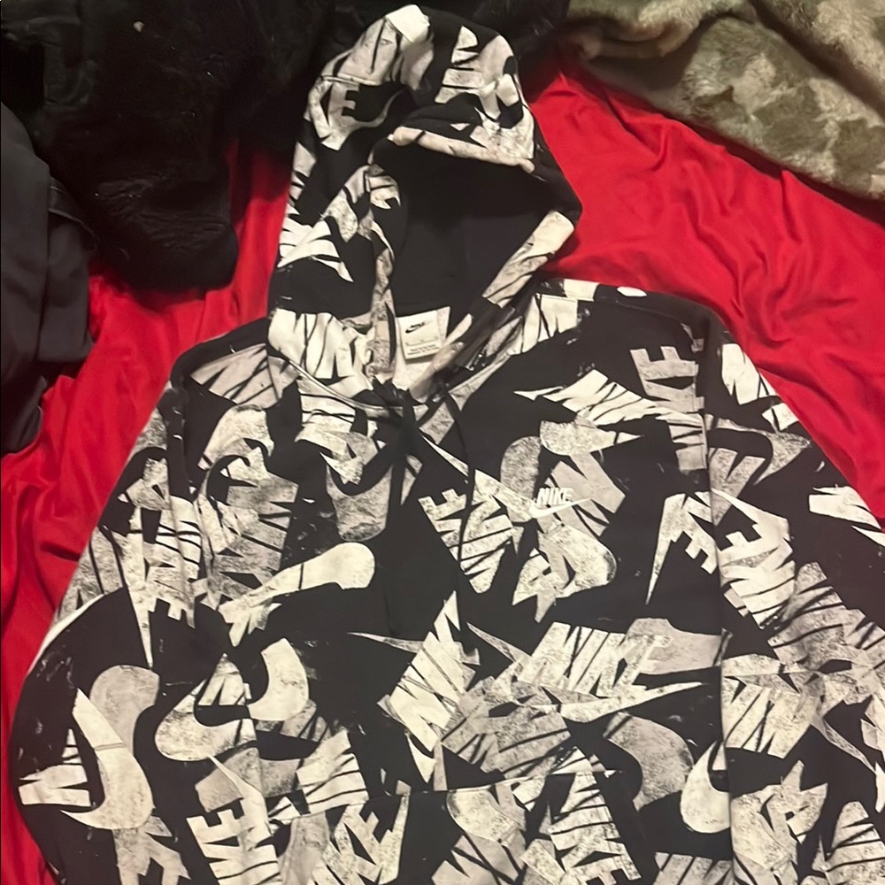 Nike Black and White Graphic Hoodie